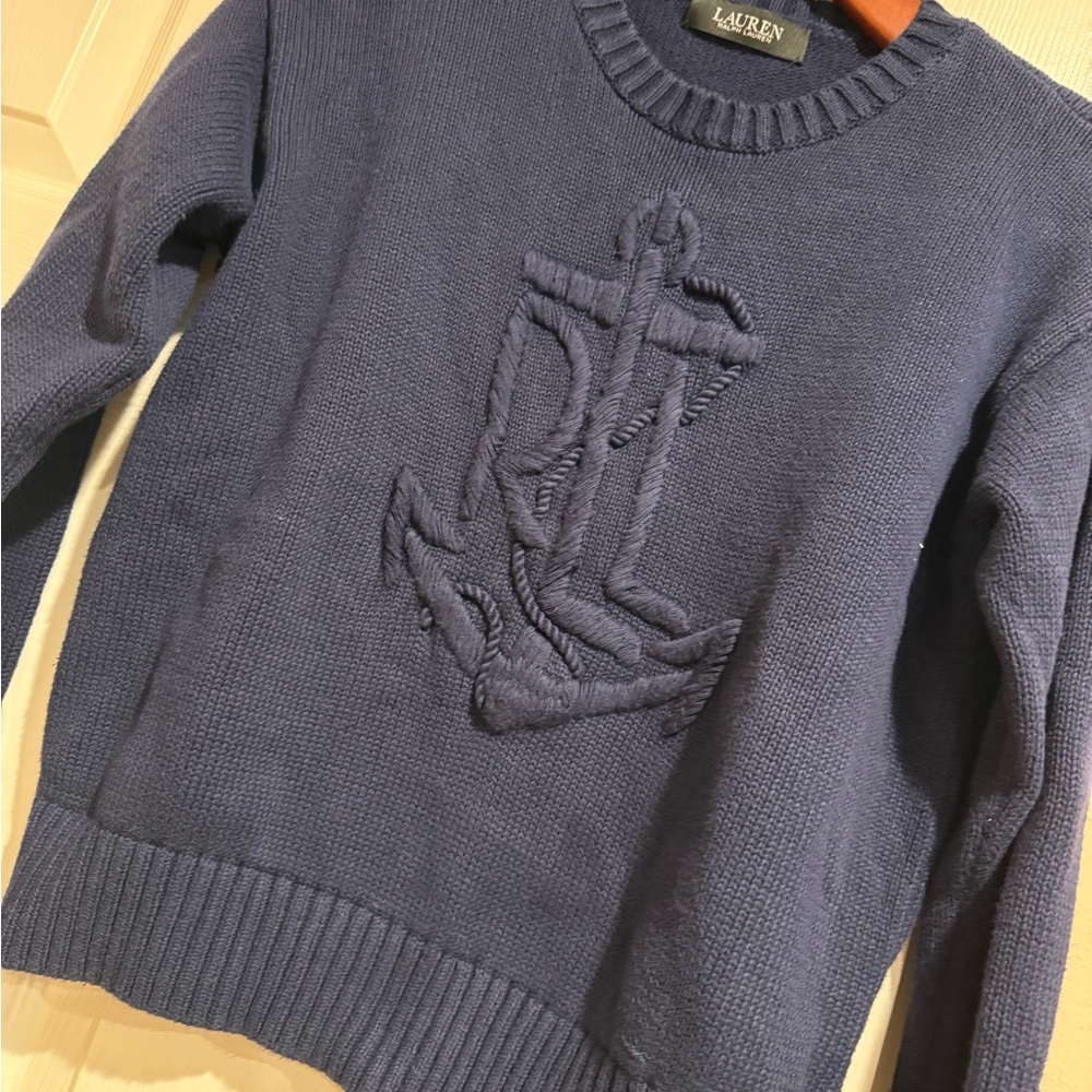 Ralph Lauren Navy Anchor Crewneck Sweater